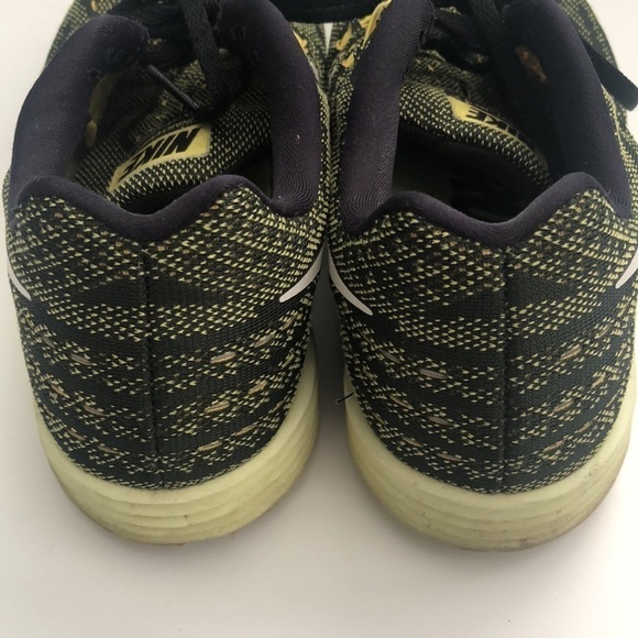 Nike running Lunar Tempo2 yellow and black size 9.5 lace ups side swoosh - Picture 4 of 9